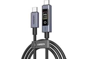 UGREEN Type C Cable with Smart Display 2M, 240W Fast Charge for Laptops | Real-Time Power Display,Super Fast Charging,Universal fit for MacBook, iPhone, Samsung,High-End Aluminum Alloy,Eco-friendly