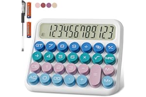 Calcolatrice Da Tavolo Per Ufficio, DECKLIT Batteria Calcolatrice Grande Universitaria a 12 Cifre, Ampio Display Chiaro, Grandi Pulsanti Facili da Premere(Bianco)