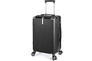 Artebeads Maletas de Viaje Pequeña,Equipaje de Mano Rígida Polipropileno con 4 Ruedas Giratorias y Cierre de Combinación Maleta de Cabina Mini para Niños,Maletas de Viaje Cabina（39 * 23 * 56cm，Negro）