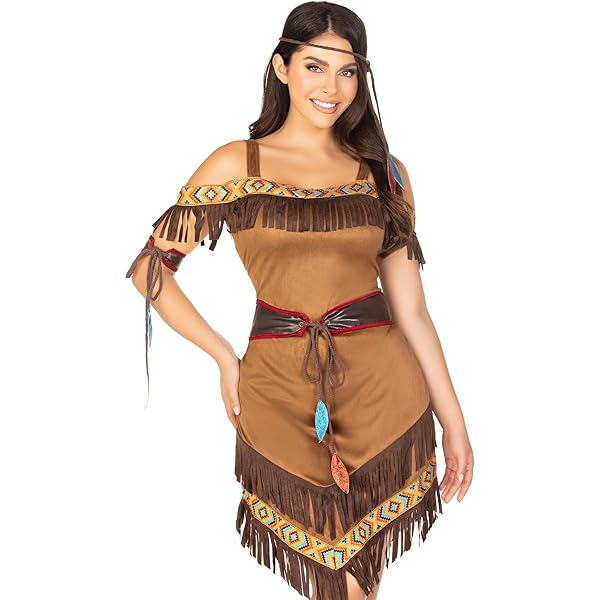 One-Shoulder Indianer-Kostüm Dream Catcher – Wildleder-Look Mit Haarband & Armstulpen