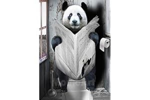 AIRDEA Panda Peinture en Diamant Kits pour Adultes Enfants, 5D Rond Panda de Lecture Diamond Painting Kit Complet, DIY Animal Art du Diamant Peinture Diamant Kits,Broderie Diamant Mosaique 30x40cm