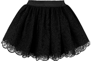 Camilife Bébé Tout-Petit Enfant Fille Jupe Tutu Dentelle Jupe Princesse Tutu Jupe Large Élastique Mode Jupe Courte avec Broderie Florale pour Les 2-10 Ans