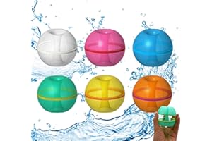 Reusable Water Balloons, MKNZOME 6PCS Refillable Silicone Water Balls Quick Fill Water Toys Water Bombs Summer Pool Toys, Outdoor Garden Beach Fun Party Swimming Pool Games for Kids Adults