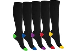 Footstar Kinder Baumwoll Kniestrümpfe (5 Paar) mit abgesetzter Ferse und Spitze