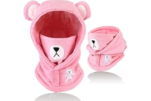 AYPOW Passamontagna Invernale in Pile Termico Bambini 4-12, Maschera da Sci Multifunzionale Antivento Regolabile, Berretti Cappello in Pile Caldo Cappuccio Scaldacollo Sciarpa per Ragazzi Ragazze