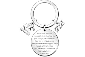 QMVMV 2025 Graduation Inspirational Keyring for Her Him Class of 2025 Student Graduation Gifts University College middle high School Graduate Souvenir for Senior Students