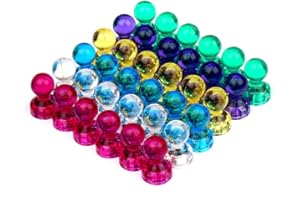 H&S Starke Magnetstifte für Tafel, Pinnwand und Kühlschrank 36 Stück Mehrfarben