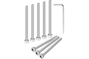 M METERXITY 20-Pack M3 x 45mm Socket Head Cap Screws, 304 Stainless Steel Hex Machine Bolts, Allen Socket Drive Screw with Hex Wrench for Repair/DIY, Fully Threaded Fasteners Kit [Silver]