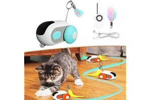 PELINUAR Teazys Turbo Tail 2.0-2024 Jouet pour chat de qualité supérieure Turbo Tail 2.0, jouet électrique avec télécommande intelligente, trois modes interactifs, mouvement de détection de gravité (bleu)