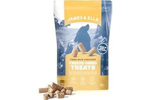 James & Ella Freeze-Dried Dog Treats (40g) ❘ Delicious Free Run Chicken Freeze-Dried Dog Treats, Packed with Protein, Essential Oils & Minerals for Happy, Healthy Dogs, Lightweight & Gluten Free