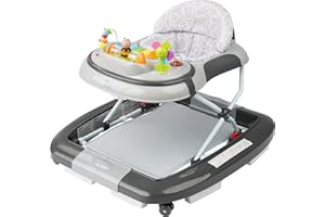 ib style® LITTLE WORLD 3 in 1 Babywalker | Gehfrei | Lauflernhilfe | mit Schaukelfunktion | Licht & Melodie | EN1273:2020 |Grau