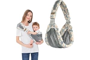 AUYAO Portabebes Lateral, Malla Transpirable Portabebes Ajustable, Portabebé Ligero de Cadera de 3 a 36 Meses, Porteo Bebe Ergonomica, Protector Hombro, Antideslizante