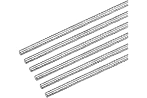QUARKZMAN 6 stycken gängstänger M4 x 300 mm helt gängad stång 304 rostfritt stål V2A gängstänger A2 metrisk gängbultar VA gän