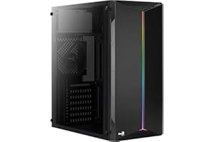 AeroCool SPLIT, PC-Gehäuse, ATX, Acrylglas, RGB 13-Modi, 12-cm-Lüfter Schwarz