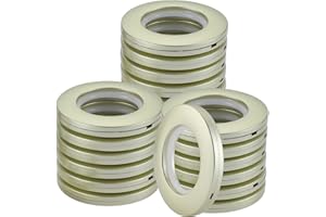 Kinsinder 32 anillos de cortina con ojales, anillos redondos de plástico de diámetro interior de 40 mm, anillos de bricolaje de bajo ruido para cortina de ventana, cortina de ducha, cortinas de puerta