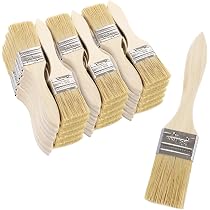 ToolSpace 24x Flachpinsel Set 50 mm Naturborsten Buchenholzgriff Lackpinsel