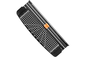 Firbon A4 Paper Cutter 12 Inch Titanium Paper Trimmer Scrapbooking Tool with Automatic Security Safeguard for Craft Paper, Coupon, Label and Cardstock (Black)