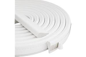 Esufeir 118"/3m Wedge Draft Excluder Strip for Windows and Doors,Self Adhesive Door Draught Seal Window Foam Insulation Tape,Door Soundproofing Weather Sealing Window Draft Stopper Gap Blocker,White