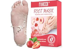 CHARMCHIC 2 Pares Exfoliante Pies, Mascarilla Pies, Máscara Pies Peeling, Callos Pies Eliminar y Piel Muerta, Calcetines Hidratantes para Pies, Foot Peel Mask para Mujeres y Hombres (Melocotón+Fresa)