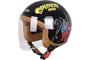 JIANJUD Casque de moto pour enfant fille garçon - Certification ECE - Avec visière - Casque de scooter - Fermeture rapide - Amovible - Lavable - E - 48-56 cm