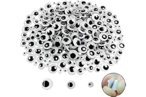 FANGZIDM 300 Stück Selbstklebende Wackelaugen 4mm -10mm für DIY Scrapbooking Spielzeuge Zubehör