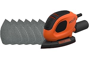 BLACK+DECKER Mouse 55W Detail Sander with 6 Sanding Sheets, BEW230-GB