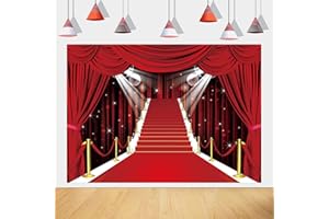 BUTEN Toile de fond rouge pour événements de scène, spectacles, photographie, film, mariage, carnaval, fête d'anniversaire (208,3 x 150 cm)