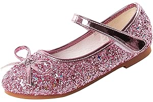 YUKQEYLE Glitzer Schuhe Mädchen Prinzessinen Schuhe Ballerinas Mädchen Kinder Glitzer Ballerinas Mary Jane Flache Schuhe Kristall Sandalen Hochzeit Partei