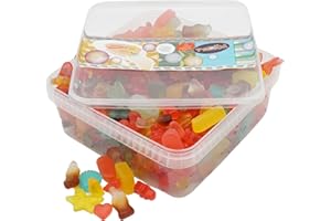 ‎PE ÄM Deine Naschbox | Zuckerfreier Frucht & Weingummi Mix | 1kg Naschbox | XL Großpackung - 5 Sorten - für Party, Candybar & als Geschenk - Cola & Frucht