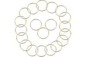 BetterJonny 20Pcs Metallringe zum Basteln, 5cm Metallringe Drahtringe Deko Ringe Makramee Zubehör Deko Metall Ringe zum Aufhängen für Traumfänger Ring Makramee Ring Wickeltechnik Hochzeitskranz, Gold