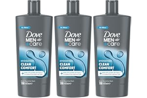 DOVE MEN + CARE 3-in-1 Body, Face & Hair Wash Hydrating Clean Comfort Provides 24-Hour Nourishment with Clean and Crisp Scent of Lemon and Cedarwood, 700ml Pack of 3