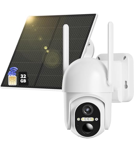 Ankway Telecamera 4G LTE Con Scheda SIM Integrata - Videosorveglianza Solare PTZ 2K Per Esterno - Visione Notturna A Colori, Rilevamento PIR E Audio Bidirezionale - 4