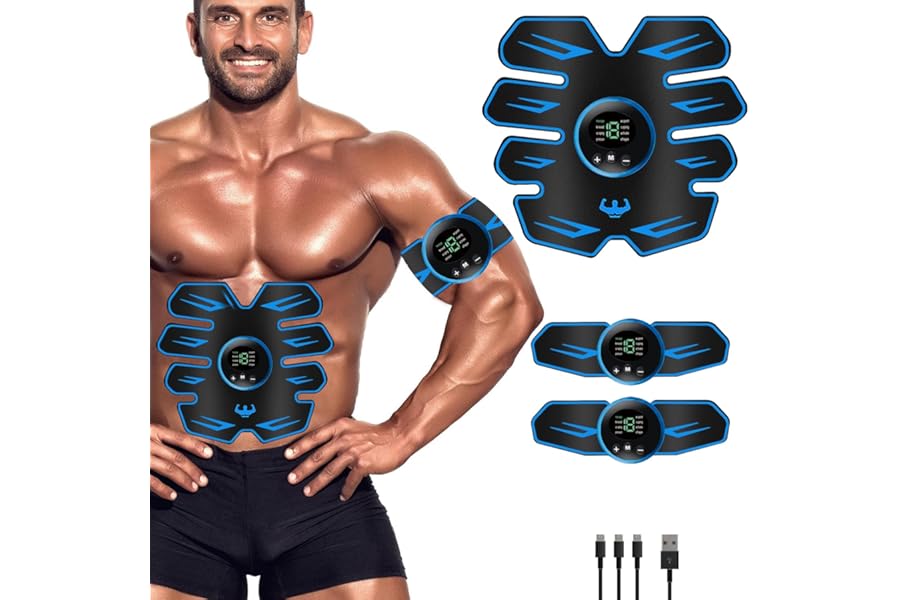 Queath Muscle Stimulator, Abdominal Electrostimulator Belt, ABS Trainer/Toner for Abdomen/Arm/Waist/Legs