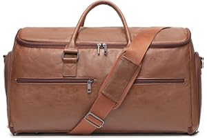 SEYFOCNIA Carry On Garment Bag for Travel, Convertible Travel Garment Bag for Men Women, 2 in 1 Hanging Suitcase Suit Business Travel Bag, Brown