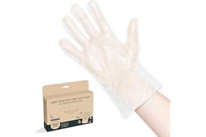 Plantvibes ® 100 x ekologiczne rękawiczki jednorazowe rozmiar L, przyjazne dla środowiska i w 100% kompostowalne, jednorazowe rękawiczki z materiału roślinnego, idealne do kontaktu z żywnością