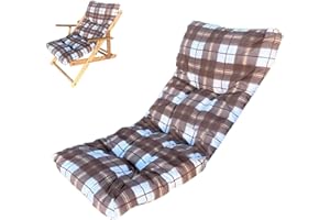Marvin Cuscino Per Poltrona Sedia Sdraio Relax Giardino Esterno Tessuto In Legno Imbottito Reclinabile Pieghevole (Marrone)
