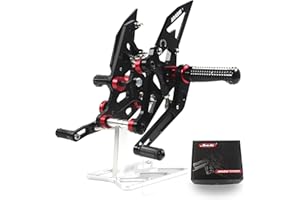 Arashi (Version2.0) Regolabile Pedane Arretrate Pedane Poggiapiedi per Yamaha MT07 FZ07 2018-2022 Accessori moto Posteriori Pedane Pedale Pedalino MT FZ 07 Nero 2019 2020 Pedaline Pedane Posteriori