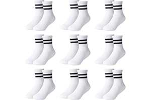 Moitiy 9 Paar Socken Jungen Kinder Tennissocken Kinder Kindersocken Jungen Mädchen Elastisch Baumwolle Unisex Soprtsocken