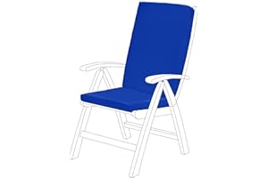 Gardenista Garden High Back Chair Seat Pad | Outdoor Indoor Seating Cushion | Water Resistant Material | Soft Durable and Comfy(CUSHION ONLY) (Blue)