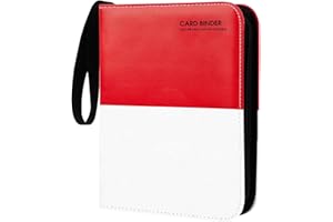 BAKUMON Card Binder 440 Pockets Trading Card Binder with Sleeve Card Holder Collector Album (Red)