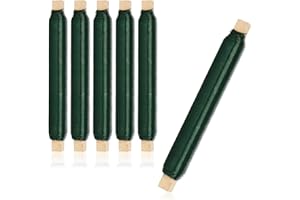 com-four® 6X Set di Fili per Avvolgere Fiori - Filo per Legare Fiori in Verde Avvolto su Un Bastoncino di Legno - Spessore 0,65 mm, 600 g (Verde - 06 Pezzi)