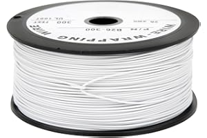 HILILAND Silikonowe kable 26AWG 100 m UL1007 elektryczne okablowanie lotnicze, skręcone, białe, 26 Gauge, przewód przyłączeniowy