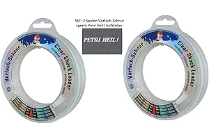 Dega by Jenzi Set: 2 Spulen Saltwater VORFACHSCHNUR SHOCKLEADER 1,00 mm, 2X 50m, 52 kg + gratis Petri Heil! Aufkleber