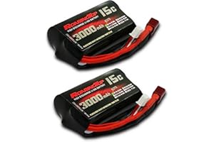 RoaringTop Lithium-ion Battery 7.4V 3000mAh 2S Battery With T-plug for Remote Control Car, Aircraft, Boat(2 packs)