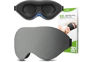 Laitver Mascherina per Dormire 3D per Uomini e Donne, Innovativa Mascherina Maschera Occhi per Dormire per Dorme sul Fianco, Bloccare la Luce, Super Morbido, Traspirante per Sonno, Pisolino, Viaggi