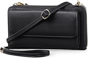 FALAN MULE Crossbody Phone Bags for Women Leather, Handbags Phone Pouch RFID Blocking, Cellphone Shoulder Bags Coin Purse Wallet with Long Strap Zips Card Slots