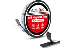 FIXCHORD A+B Magnetic Tape for Fly Screen, Mosquito Nets & More, Magnetic Strip, Magnetic Tape Roll, Magnetic Tape Strips Self-Adhesive Strong 2m*15mm