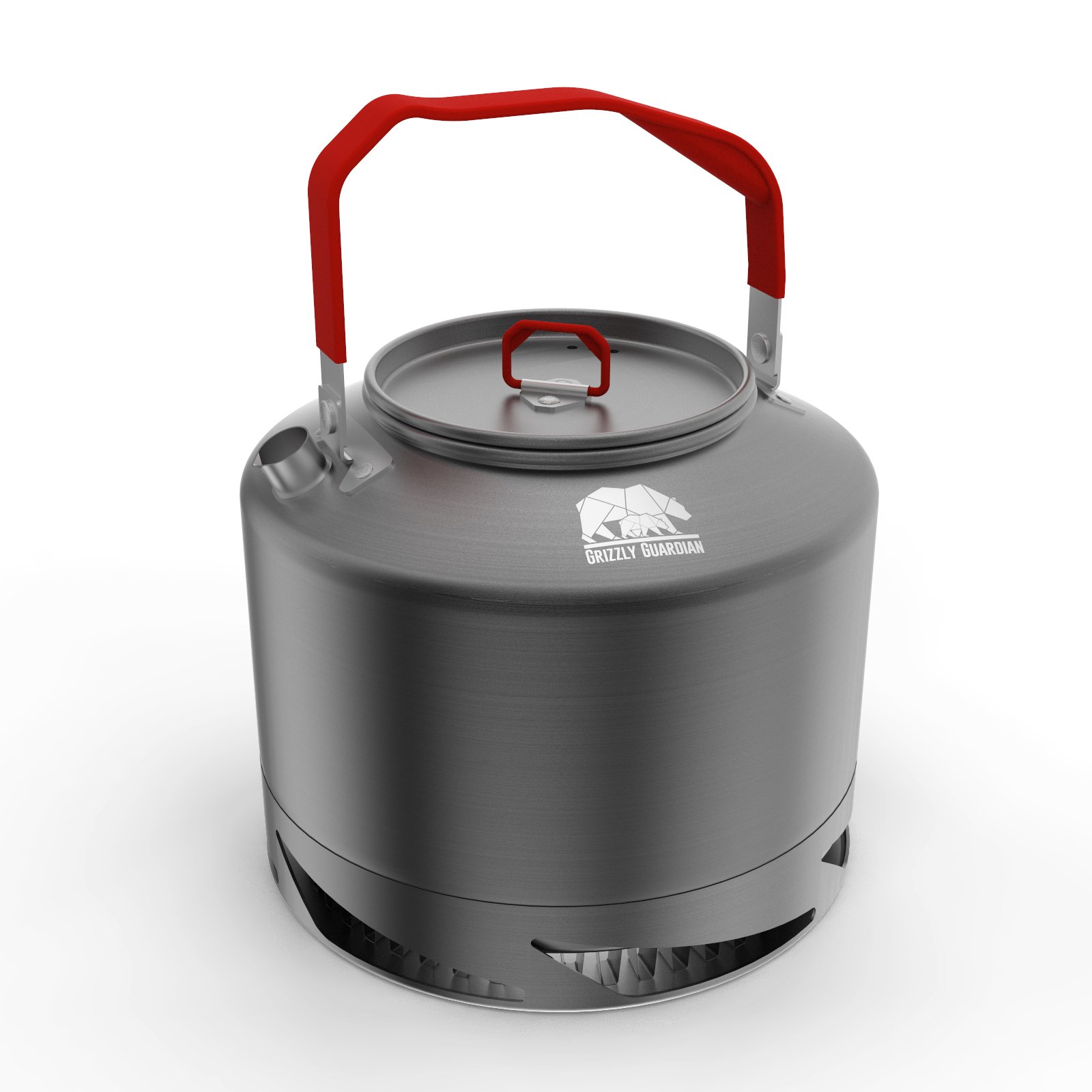 Grizzly Guardian® CAMPING/FISHING KETTLE, Durable, 1.5L Anodised Aluminium Quick Heat Up Camping