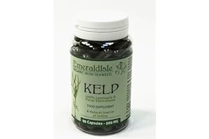 EMERALD ISLE ORGANIC IRISH SEAWEED Kelp Seaweed Tablets 500 mg 90 Capsules Certified Organic Harvested in North Atlantic Coast of Ireland
