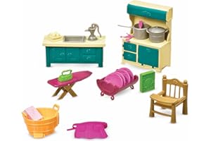 Li'l Woodzeez 6125Z Li'l Woodzeez (kuchnia i gospodarstwo domowe 21 szt. zestaw z meblami kuchennymi i akcesoriami - miniaturowe zabawki i zestawy do zabawy dla dzieci w wieku od 3 lat